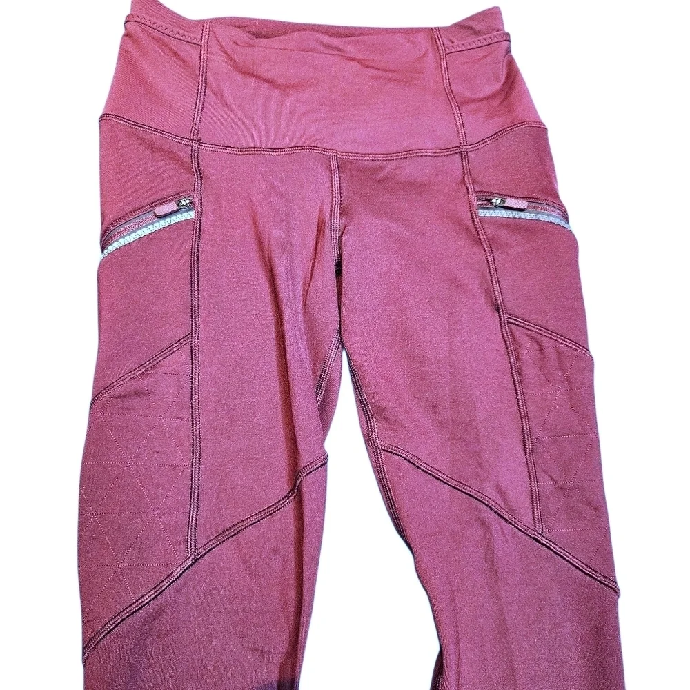 Lululemon Toasty Tech Tight II Legging Maroon Burgandy Red size 4